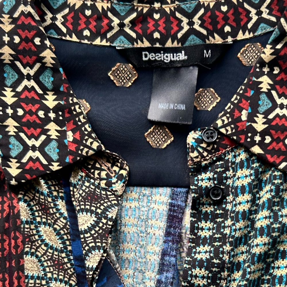 DESIGUAL Patterned loose fit blouse AZHAR SHIRT Aztec print - Picture 10 of 13